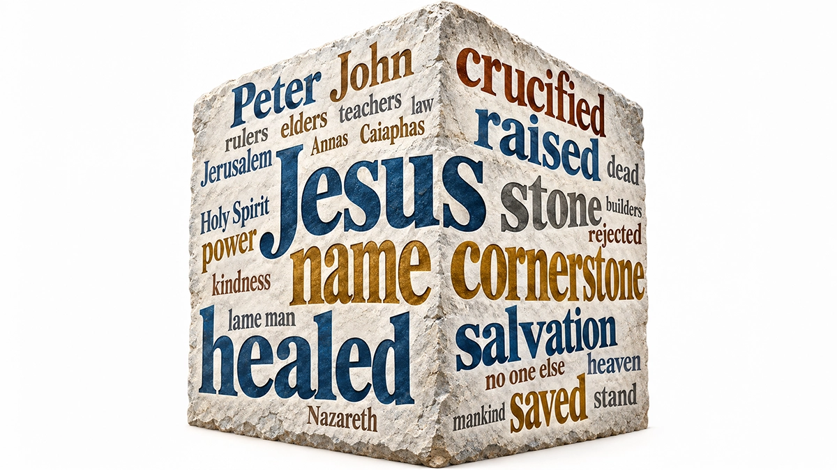Acts 4:5-12 word cloud