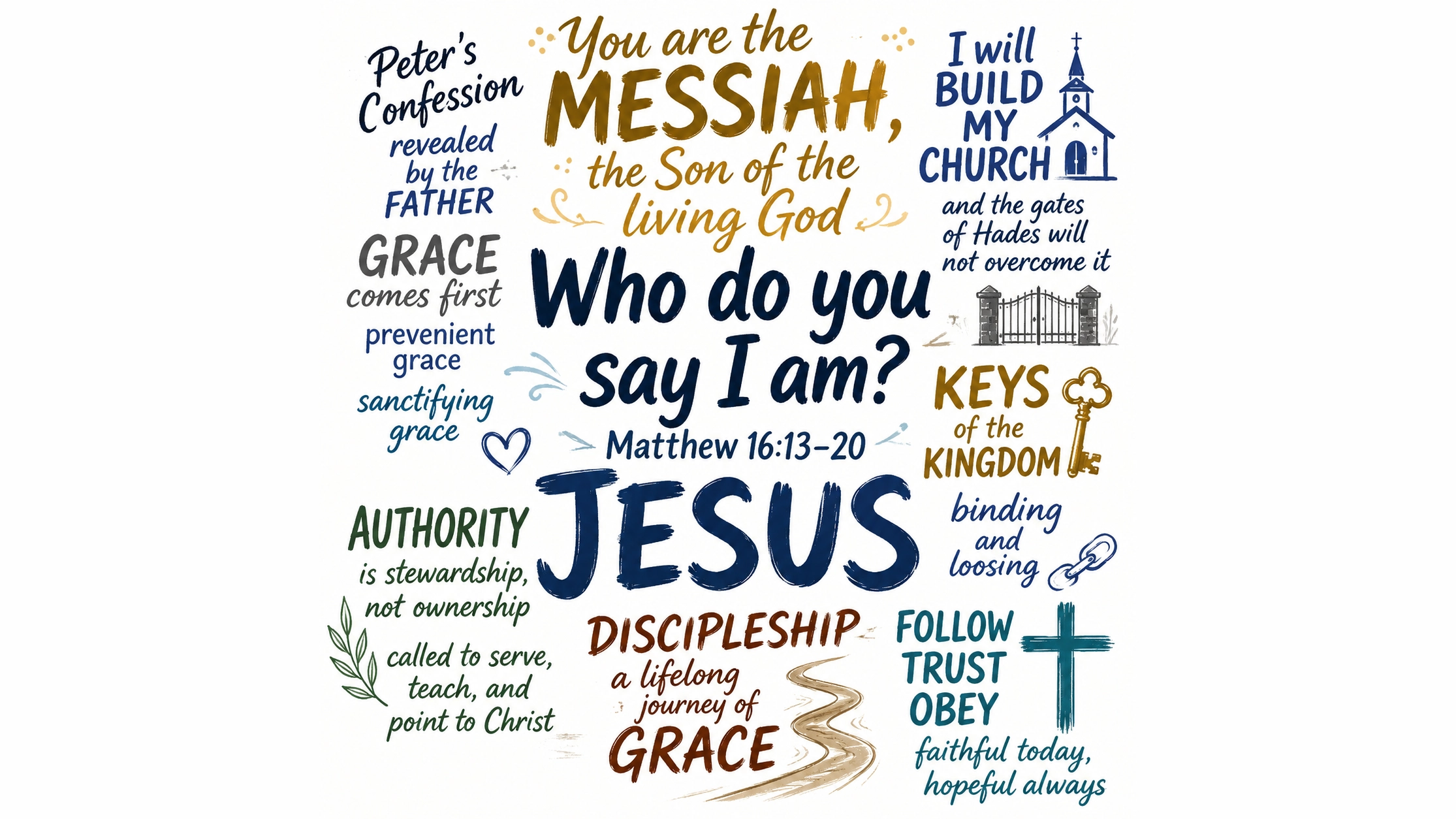 Matthew 16:13-20 word cloud