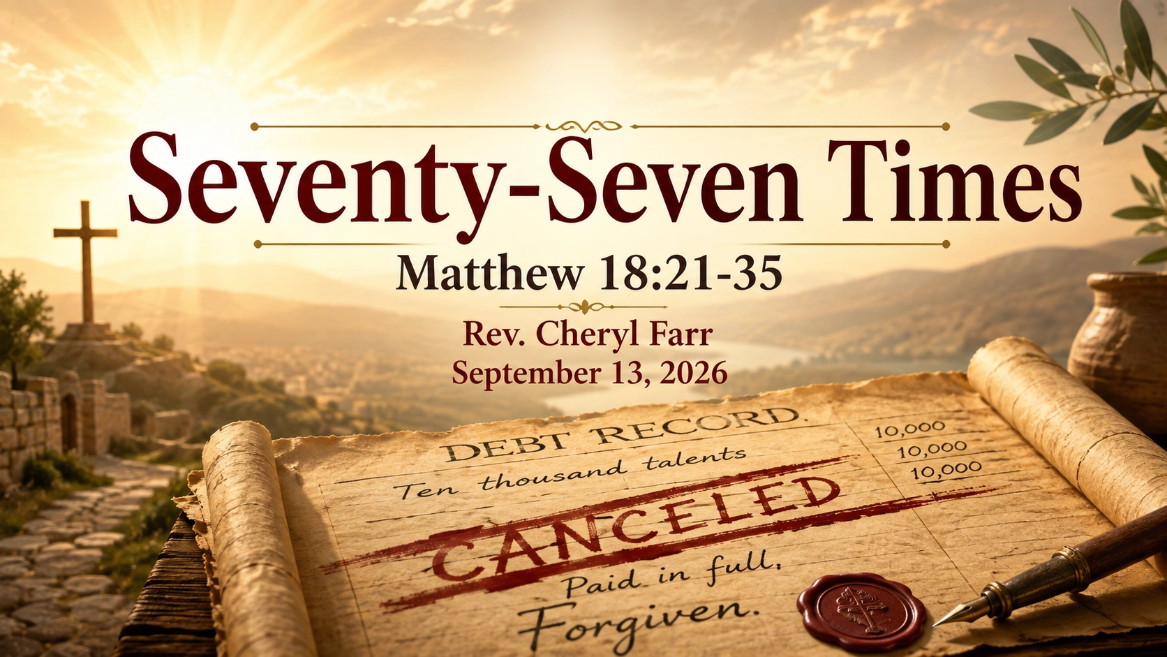 Seventy-Seven Times title slide